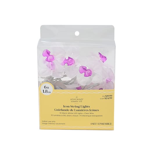 10ct. Orchid Icon LED String Lights by Ashland®